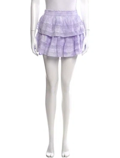 Pre-owned Loveshackfancy Printed Mini Skirt In Purple