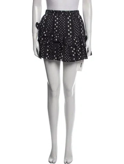 Pre-owned Loveshackfancy Printed Mini Skirt W/ Tags In Black
