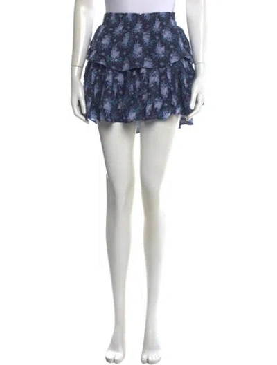 Pre-owned Loveshackfancy Printed Mini Skirt W/ Tags In Blue