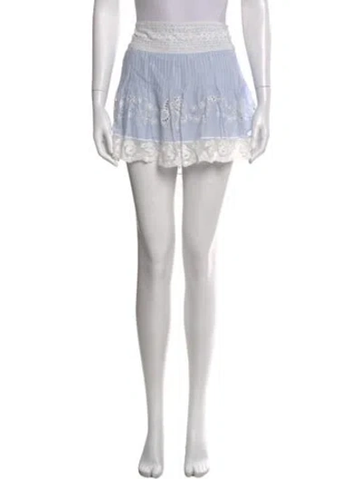 Pre-owned Loveshackfancy Printed Mini Skirt W/ Tags In White