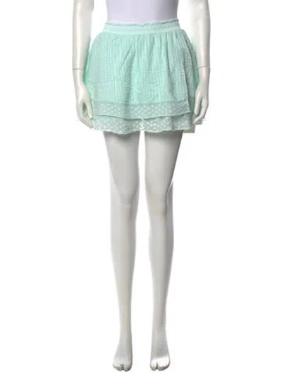 Pre-owned Loveshackfancy Printed Mini Skirt In White