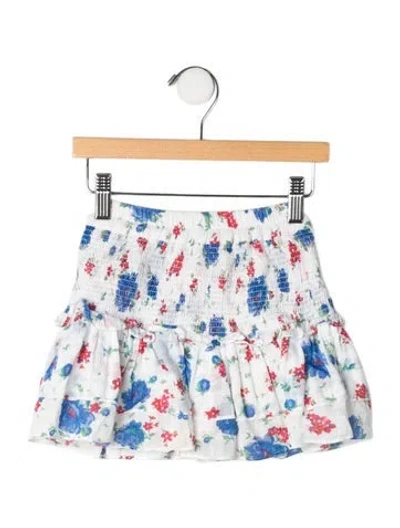 Pre-owned Loveshackfancy Babies' Printed Mini Skirt In White