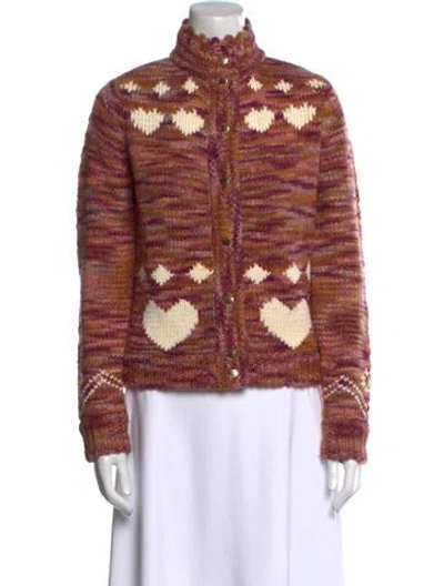 Pre-owned Loveshackfancy Printed Mock Neck Sweater In Multi