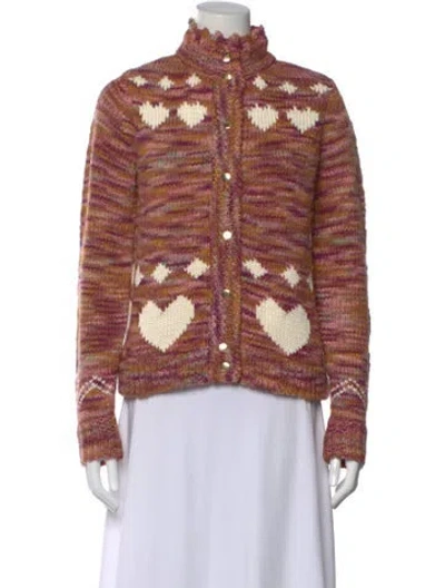 Pre-owned Loveshackfancy Printed Mock Neck Sweater In Multi