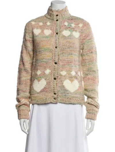 Pre-owned Loveshackfancy Printed Mock Neck Sweater In Neutral