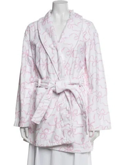 Pre-owned Loveshackfancy Printed Robe In White