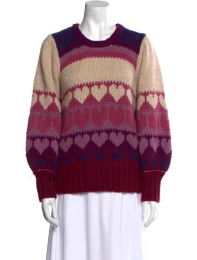 Pre-owned Loveshackfancy Printed Scoop Neck Sweater In Multi