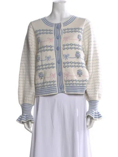 Pre-owned Loveshackfancy Printed Scoop Neck Sweater In Multi
