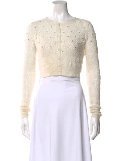 Pre-owned Loveshackfancy Printed Scoop Neck Sweater In Neutral