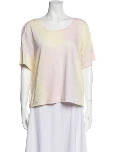 Pre-owned Loveshackfancy Printed Scoop Neck T-shirt In Multi