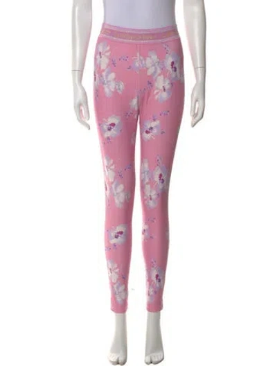 Pre-owned Loveshackfancy Printed Skinny Leg Pants In Pink