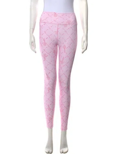 Pre-owned Loveshackfancy Printed Skinny Leg Pants In Pink
