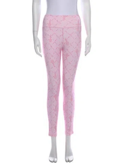 Pre-owned Loveshackfancy Printed Skinny Leg Pants W/ Tags In Pink