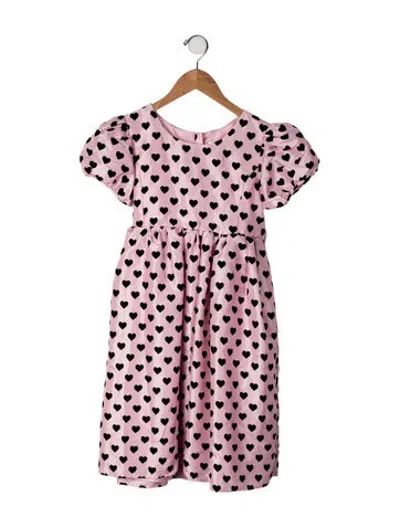 Pre-owned Loveshackfancy Kids' Printed Sleeveless Dress In Black/pink