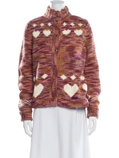 Pre-owned Loveshackfancy Printed Turtleneck Sweater In Pink