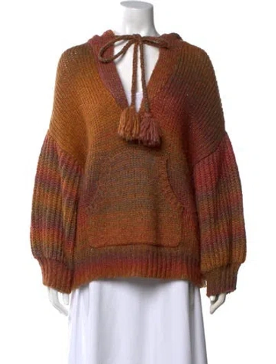 Pre-owned Loveshackfancy Printed V-neck Sweater In Multi