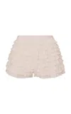 Loveshackfancy Prudence Ruffled Mini Shorts In Neutral