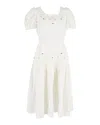 Loveshackfancy Puffed Sleeve Dress In White Cotton In White