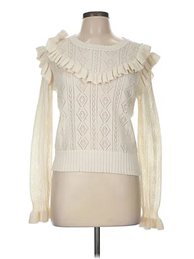 Pre-owned Loveshackfancy Pullover Sweater In White
