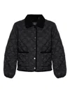 Loveshackfancy Quilted Bow Jacket In Black