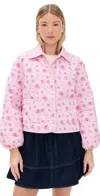 Loveshackfancy Quinlette Jacket Raspberry Fields In Pink