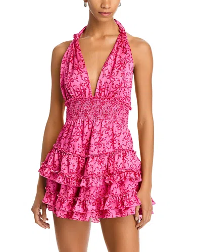 Loveshackfancy Quintelle Dress In Raspberry Burst