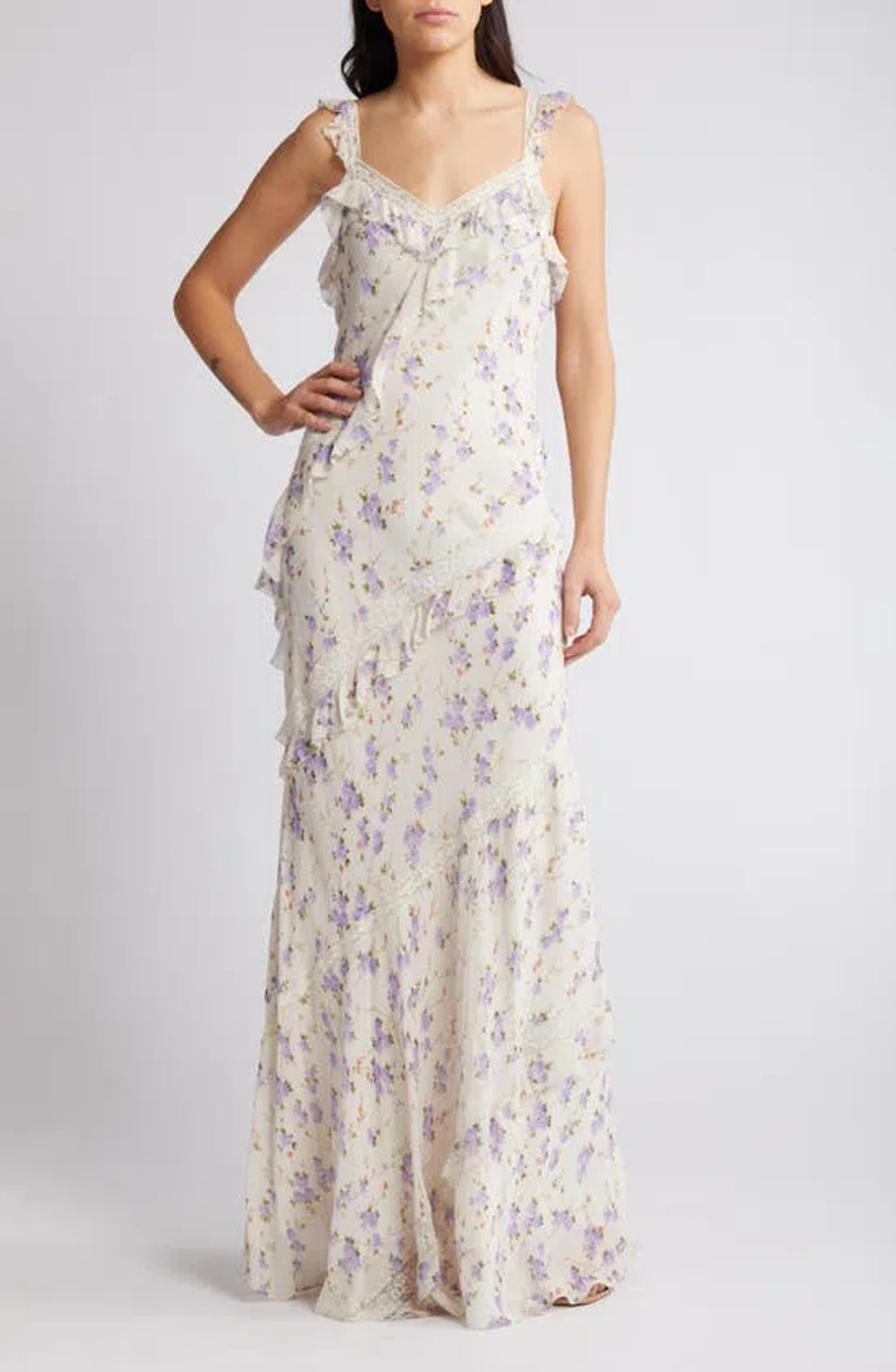 chinese dress ladies Heather Ruffled Maxi Dress