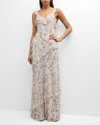 LOVESHACKFANCY RADIANCE TIERED RUFFLE FLORAL LACE MAXI DRESS