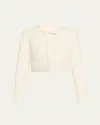 Loveshackfancy Ralphette Cropped Tweed Jacket In White