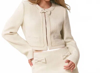 LOVESHACKFANCY RALPHETTE JACKET IN CREAM