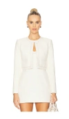 Loveshackfancy Ralphette Beaded Tweed Jacket In White