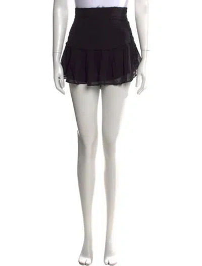 Pre-owned Loveshackfancy Raw-edge Trim Mini Skirt In Black