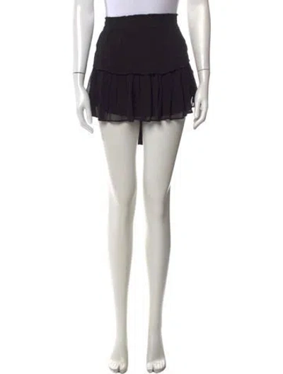 Pre-owned Loveshackfancy Raw-edge Trim Mini Skirt In Black