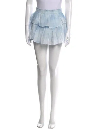 Pre-owned Loveshackfancy Raw-edge Trim Mini Skirt In Multi