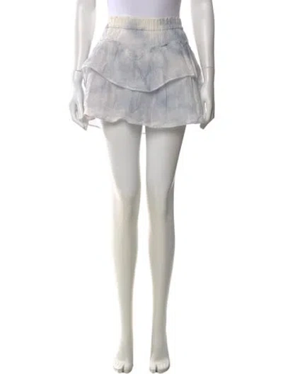 Pre-owned Loveshackfancy Raw-edge Trim Mini Skirt In Multi