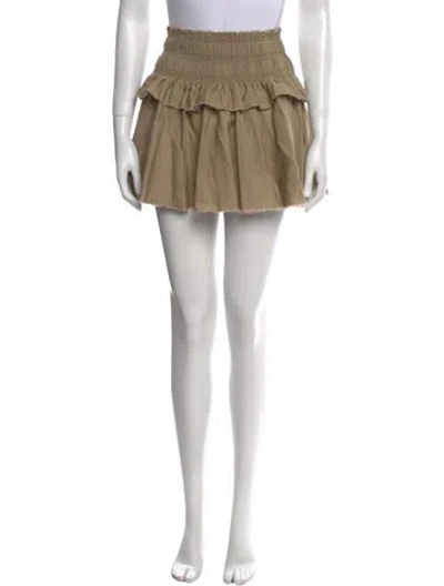 Pre-owned Loveshackfancy Raw-edge Trim Mini Skirt In Neutral
