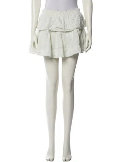 Pre-owned Loveshackfancy Raw-edge Trim Mini Skirt In Neutral