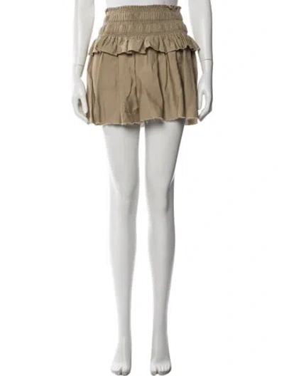 Pre-owned Loveshackfancy Raw-edge Trim Mini Skirt In Neutral
