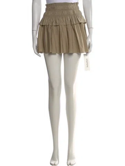 Pre-owned Loveshackfancy Raw-edge Trim Mini Skirt In Neutral