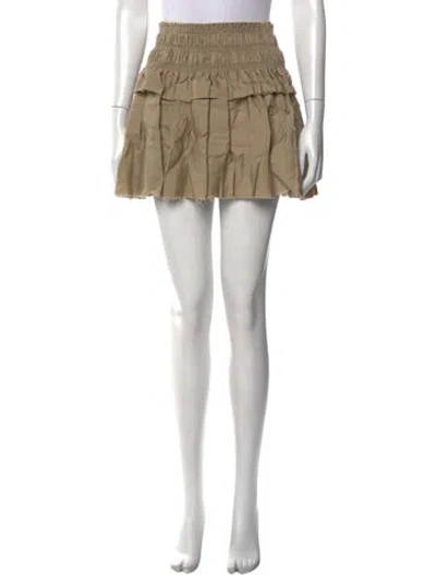 Pre-owned Loveshackfancy Raw-edge Trim Mini Skirt In Neutral
