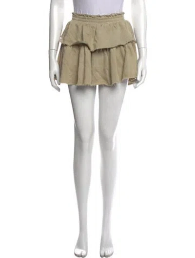 Pre-owned Loveshackfancy Raw-edge Trim Mini Skirt In Neutrals