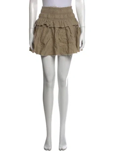 Pre-owned Loveshackfancy Raw-edge Trim Mini Skirt In Neutrals