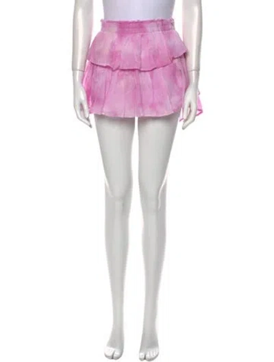 Pre-owned Loveshackfancy Raw-edge Trim Mini Skirt In Pink