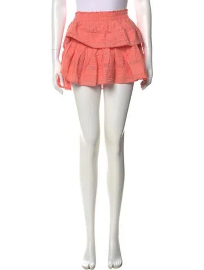 Pre-owned Loveshackfancy Raw-edge Trim Mini Skirt In Pink