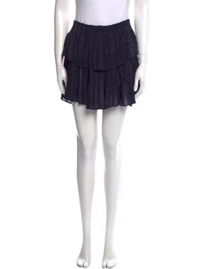 Pre-owned Loveshackfancy Raw-edge Trim Mini Skirt W/ Tags In Blue