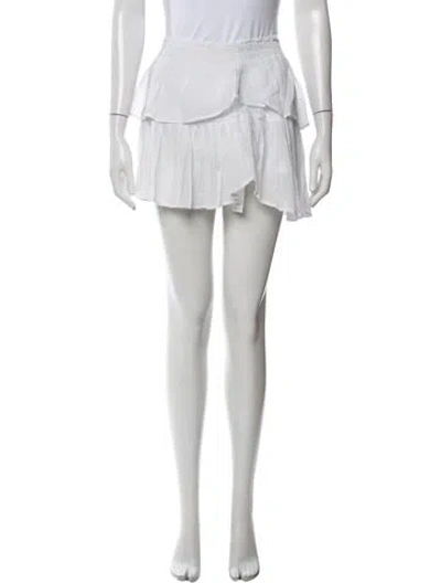 Pre-owned Loveshackfancy Raw-edge Trim Mini Skirt In White
