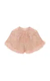 Loveshackfancy Raychelle Pearl-embellished Capelet In Pink