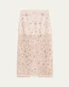 Loveshackfancy Reeves Embellished Floral Midi Skirt In Pink