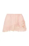 Loveshackfancy Renza Ruffled Chiffon Mini Skirt In Light Pink