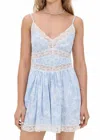 Loveshackfancy Ressie Lace Inset Cotton Mini Sundress In Blue